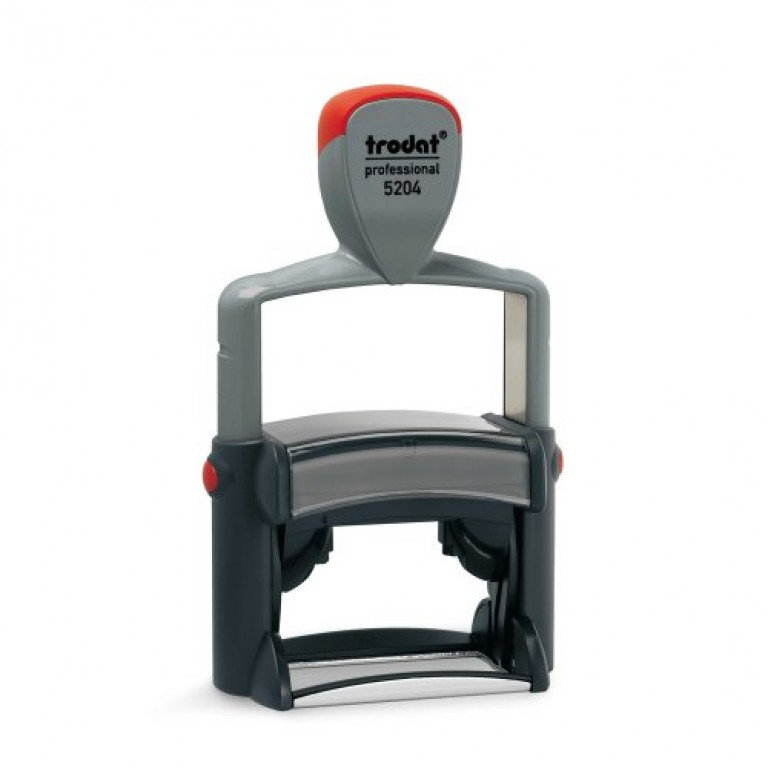 Tampon Auto-encreur Trodat Metal Line 5206 Personnalisable - 7 Lignes Texte, Logo Ou Signature, Encre Noire, Bleue Ou Rouge